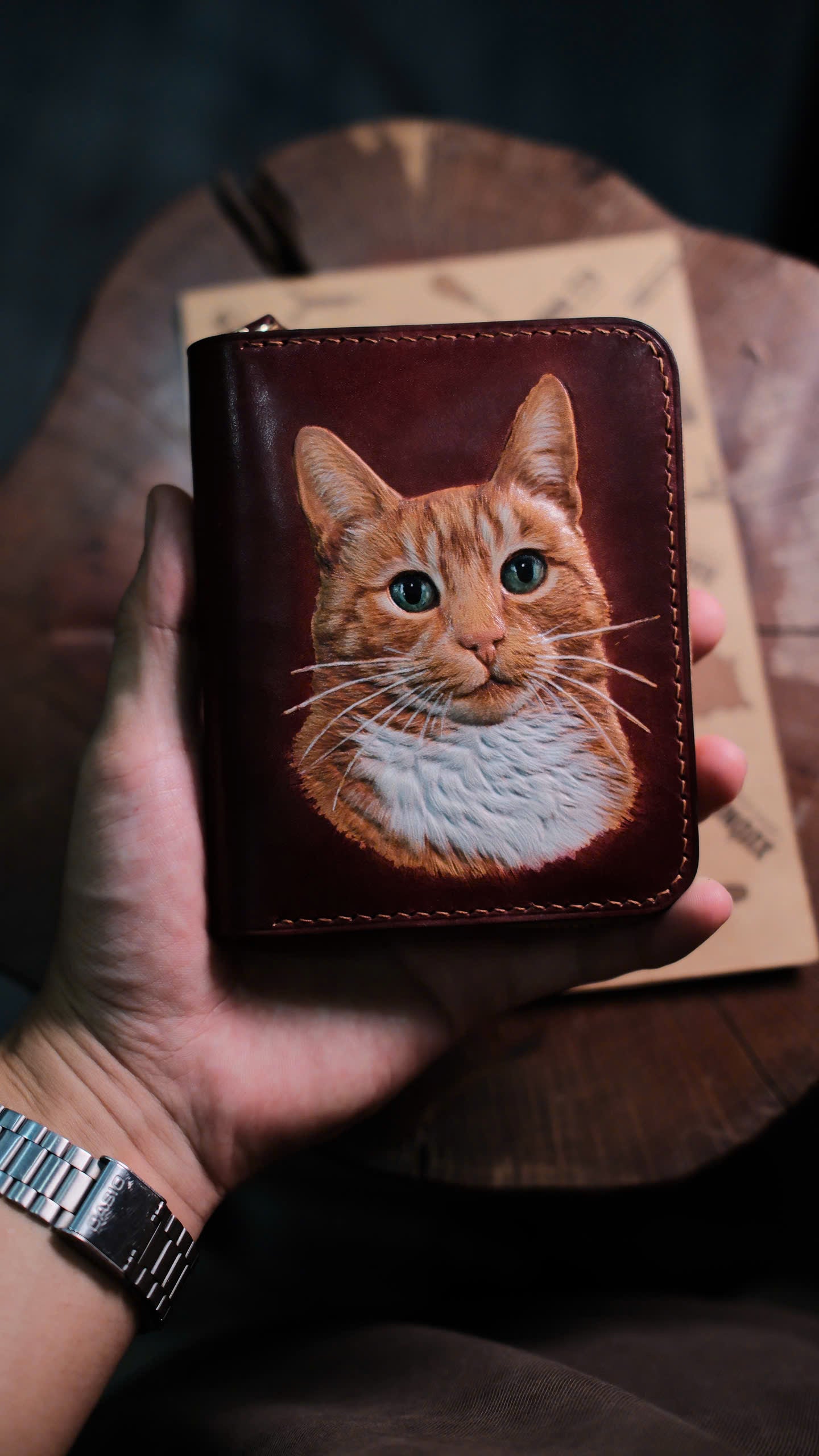 The completed one-of-one leather piece