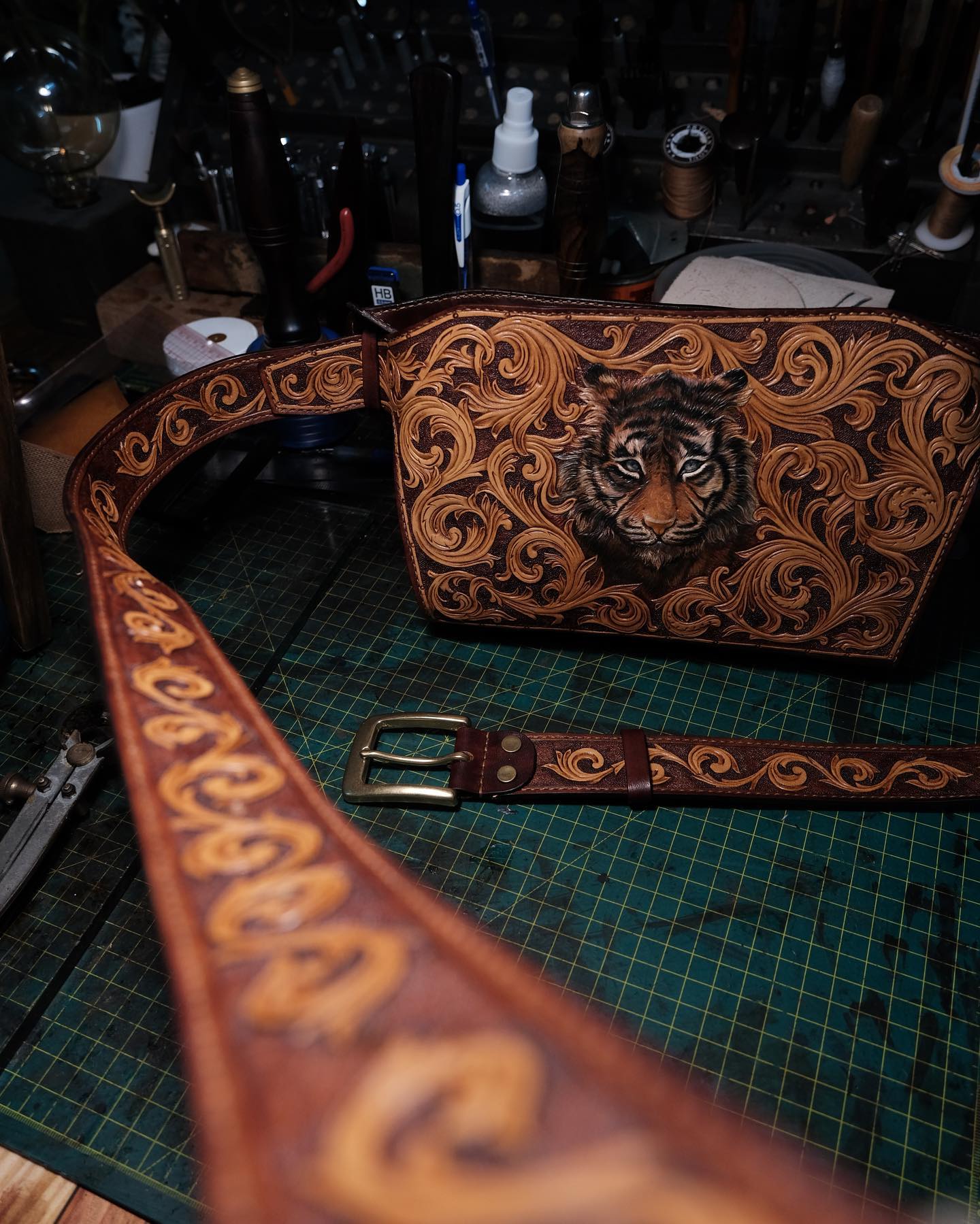 Tiger Leather Bag