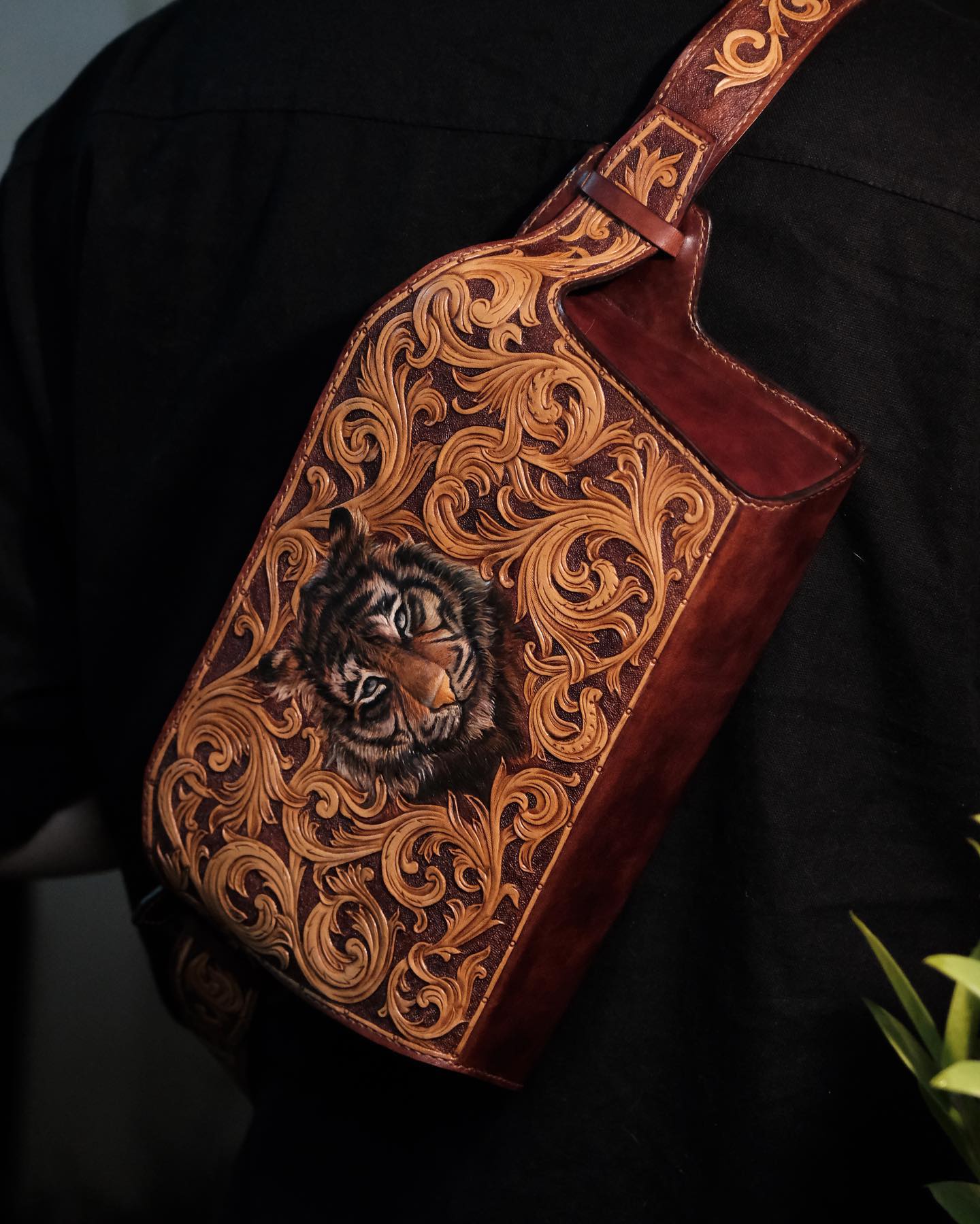 Tiger Leather Bag