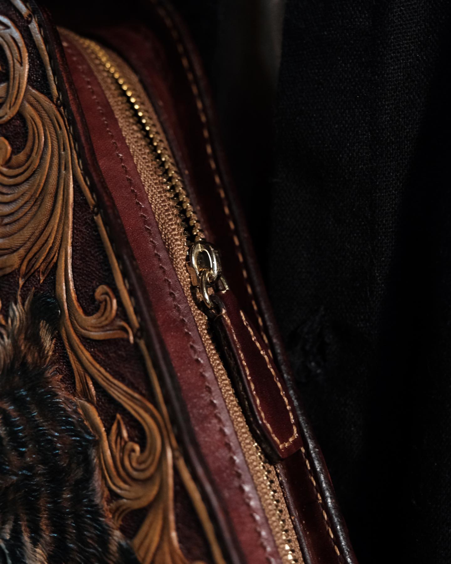 Tiger Leather Bag