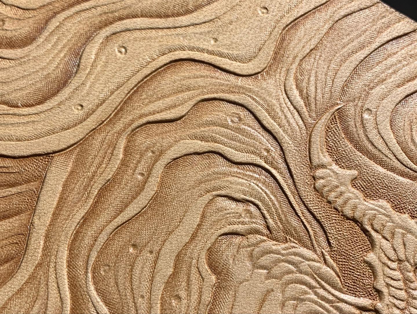 Dragon and Waves Leather Bifold Wallet