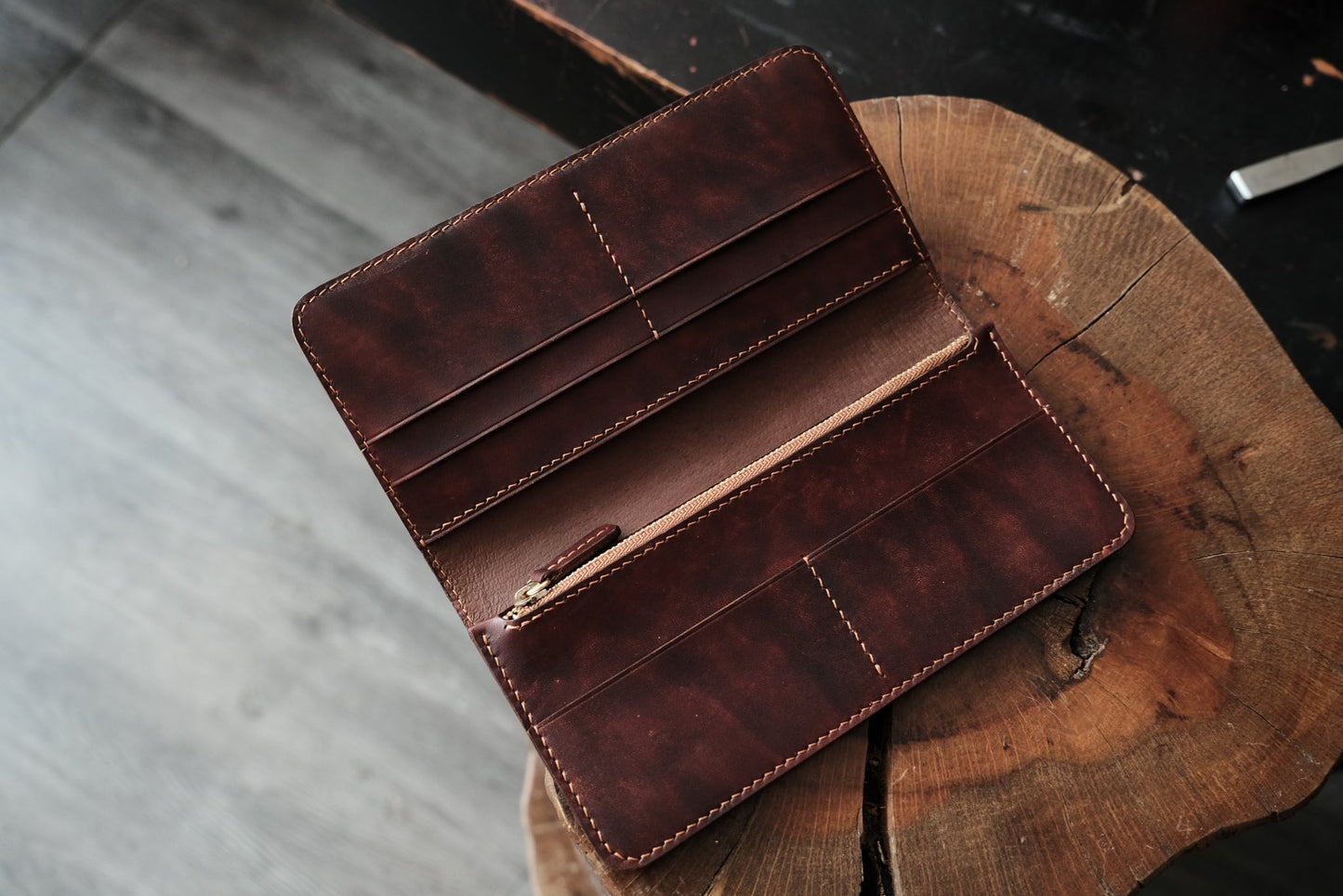 Asian Dragon Leather Long Wallet