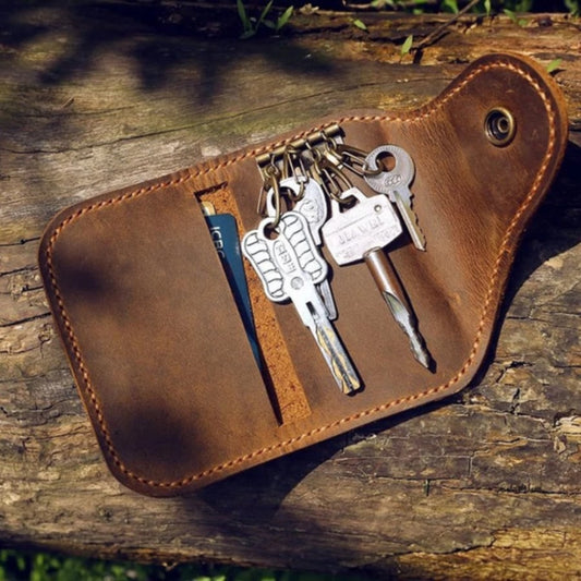 Biker Leather Key & Card Holder